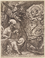 TvB G 3889
<br/>
Heilige Hieronymus in de wildernis overdenkt het laatste oordeel
<br/>
<em>Tempesta, Antonio (1555-1630)</em>